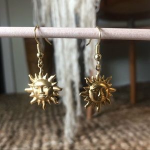 Gold sun earrings